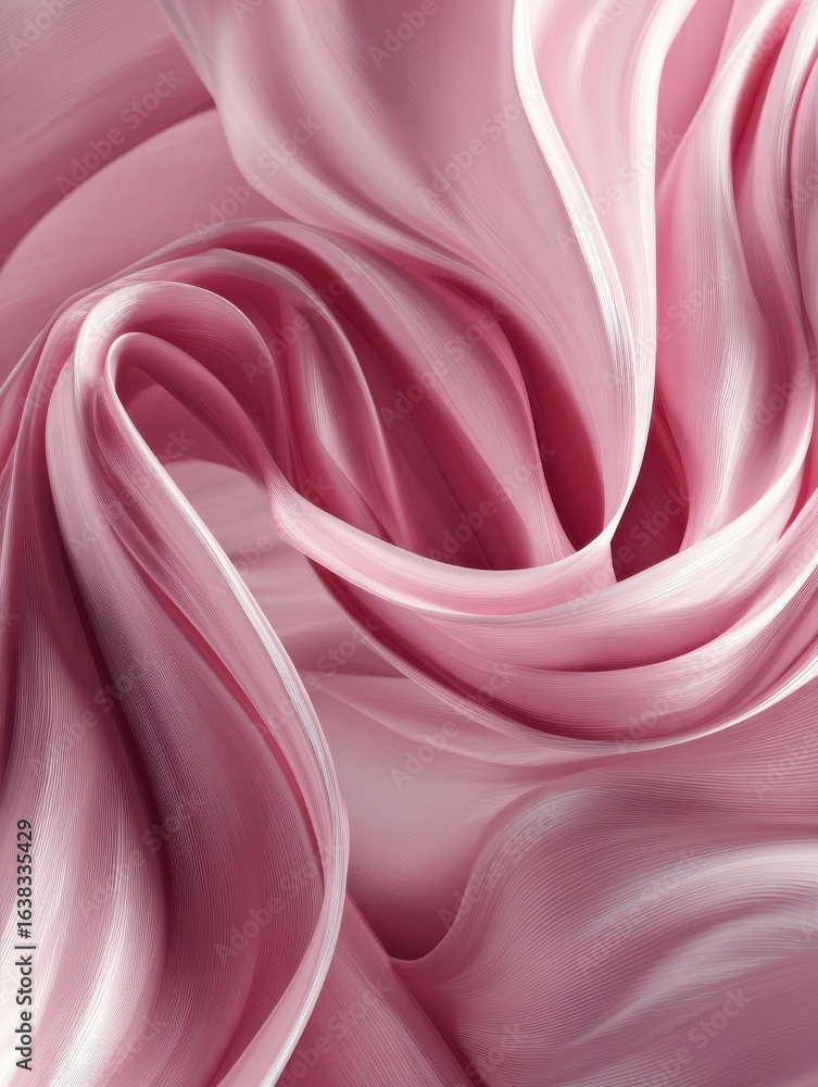 Aufkleber soft pink curves and folds create a fluid wavelike texture in an ethereal and delicate abstract back