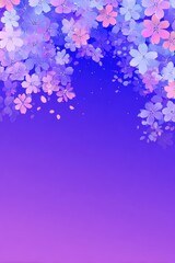 Abstract Floral Background With Vibrant Pink Blue And Purple Flowers