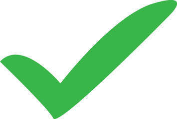 Green Check Mark Symbol on White Background sign