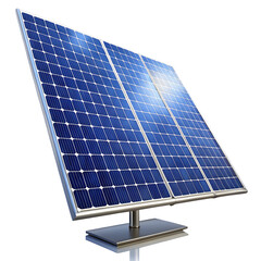 Blue solar panels on stand isolated on a transparent background