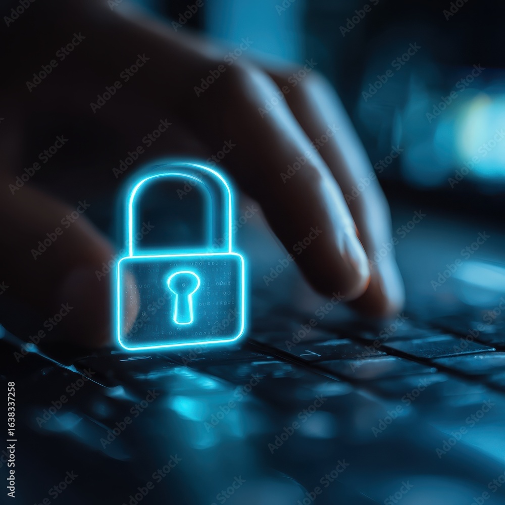 Poster cyber security and data protection internet network security protect business and financial transact