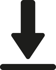 Heavy download icon with thick arrow and solid base