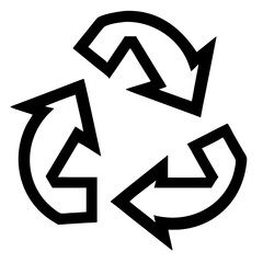 Clean Outline Recycling Arrows Circle Vector