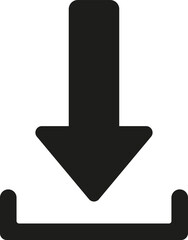 Bold downward arrow with curved bracket