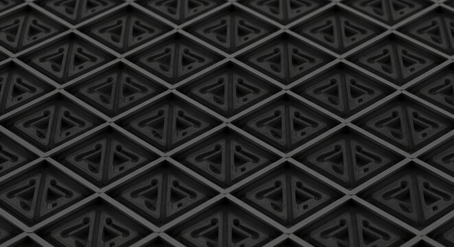 Intricate Monochrome Geometric Pattern: Repeating Symbols Create a Visual Texture
