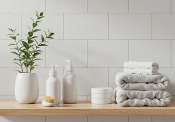 Spa Bathroom Shelf Minimalist Decor