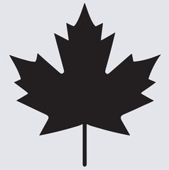 maple leaf silhouette vector art illustration, maple leaf on a black background