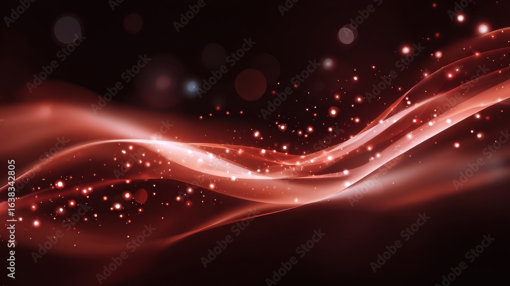 Aufkleber abstract soft red motion glow with spreading light and particle on dark background. this elegant, dy