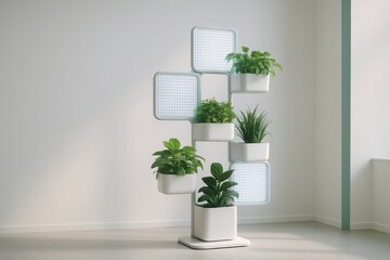 Futuristic Plant Display with Simple Design in Modern Interior