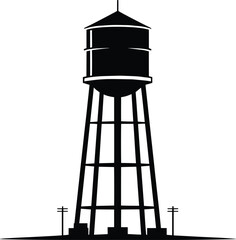 Water storage tank tower vector illustration isolated on a white background