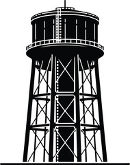 Water storage tank tower vector illustration isolated on a white background