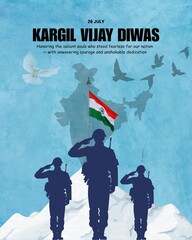 Kargil Vijay Diwas Celebration – Honoring Indian Army Heroes with Patriotic Background & Tribute...