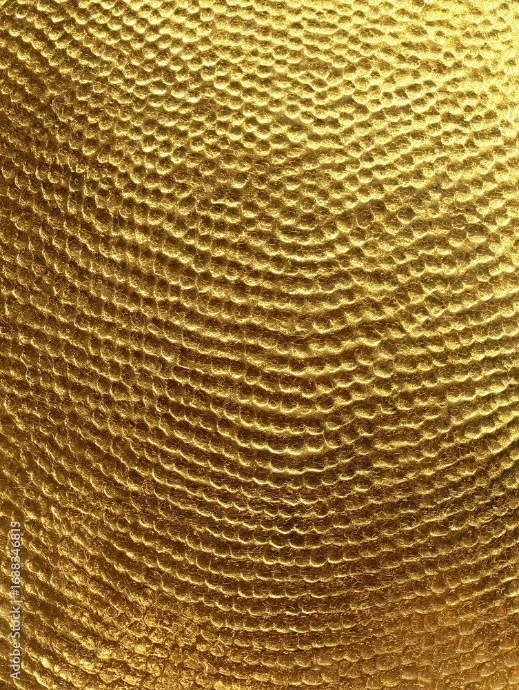 Poster abstract background of golden hammered brass surface metallic texture or pattern for backdrop design