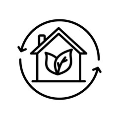 Sustainable Living Icon Vector Illustration Line Version
