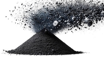 Black Powder Explosion: A dramatic moment capturing the dynamic burst of black powder, forming a captivating shape against a contrasting background.