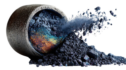 Chemical Exploration: A macro shot reveals a bowl of vibrant chemical substances, with elements mixing to create a dynamic explosion of colors.