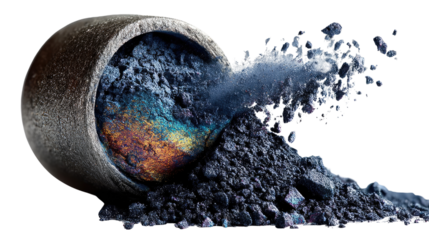 Chemical Exploration: A macro shot reveals a bowl of vibrant chemical substances, with elements mixing to create a dynamic explosion of colors.