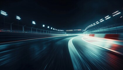 Creating A Stunning Race Track Finish: Racing Under The Night Sky With Abstract Designs. Exciting Race Track Visuals Brought To Life.