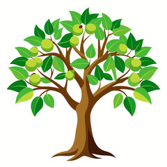 Obraz premium vector illustration of an apple tree