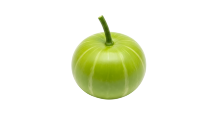Fresh green round gourd isolated on transparent background, a nutritious vegetable with a mild flavor, perfect for healthy cooking and adding a touch of freshness to your meals