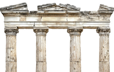 Obraz premium Ancient Greek antique temple isolated on white background, png