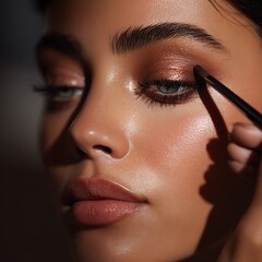 Makeup Artist Applying Eyeshadow	