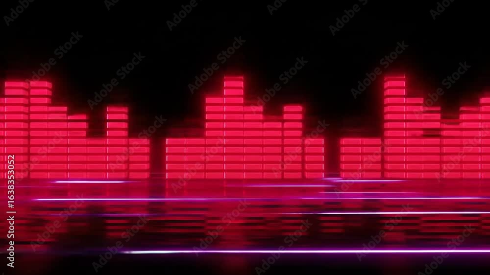 Aufkleber dynamic audio spectrum visualization with neon bars and reflections visualizer
