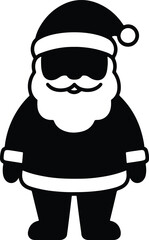 Silhouette Santa Claus simple christmas character design vector illustrator