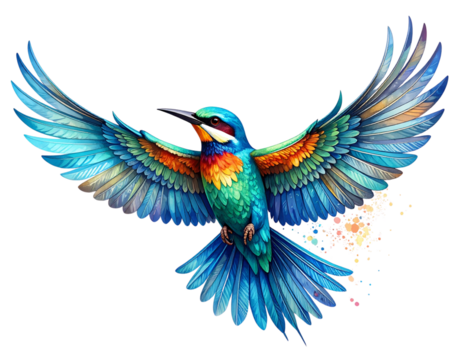Flying bird vector isolated on transparent background