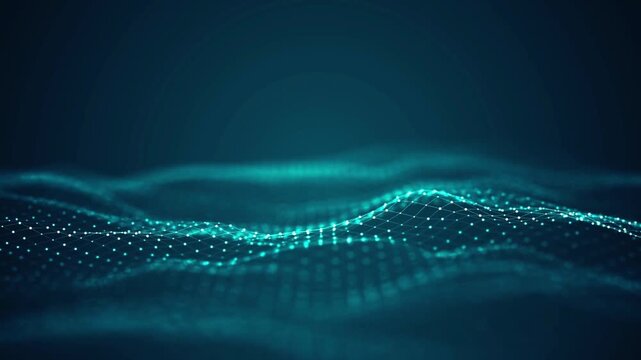Abstract blue wave vector background with a dynamic flow of light and curved lines for a digital business web design