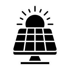 Solar Energy Icon Vector Illustration Line Version