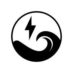 Wave Energy Icon Vector Illustration Line Version