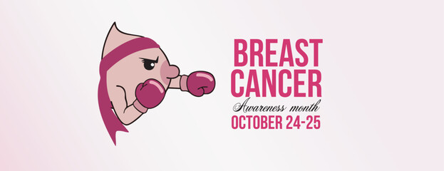 Breast cancer awareness campaign banner background featuring a bold and empowering breast symbol