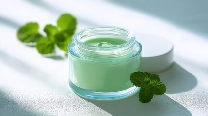 Homemade balm presented on light fabric for skincare promotions and minimalist design