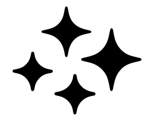 Stylized four point stars glittering in black and white simplicity design
