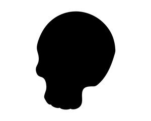 Silhouette of a head profile in black against a white background