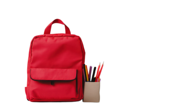 Back to school Student backpack isolated on white background, png