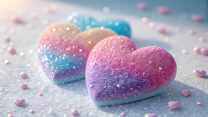 Rainbow Glitter Heart represents love 