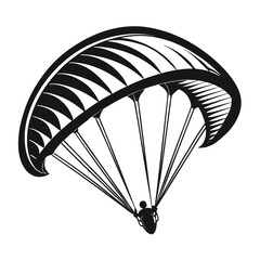 Silhouette of a Paraglider Descending Gracefully through the Air Harnessing the Wind for an Exhilarating Adventure