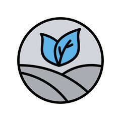 Green Agriculture Icon Vector Illustration Color Version