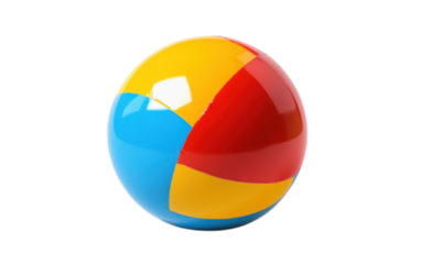 Beach ball isolated on white background, png