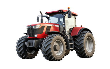 Obraz premium Beautiful agricultural tractor isolated on white background, png