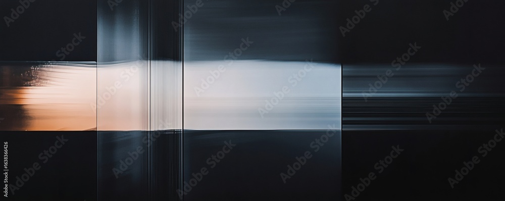Aufkleber abstract composition of intersecting geometric forms in shades of dark and light tones.