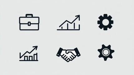 Business icons on light background, showing concept, use for presentation