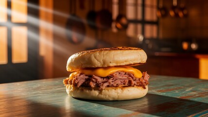 Exquisitely Crafted Arepa with Pulled Pork