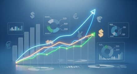 Digital Financial Growth Visualization