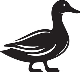 Duck icon silhouette vector art illustration on a white background.