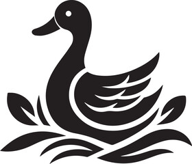 Duck icon silhouette vector art illustration on a white background.