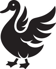 Duck icon silhouette vector art illustration on a white background.
