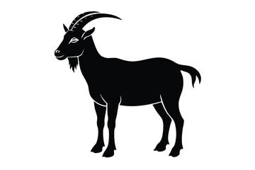 Obraz premium Goat Silhouette Profile View Animal Illustration